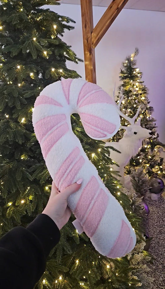 PINK CANDY CANE CUSHION
