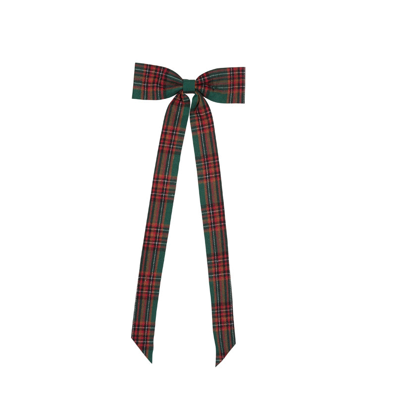 PRE ORDER GREEN TARTAN ELONGATED BOW