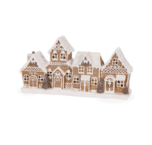 PRE ORDER LED PIPED GINGERBREAD VILLAGE