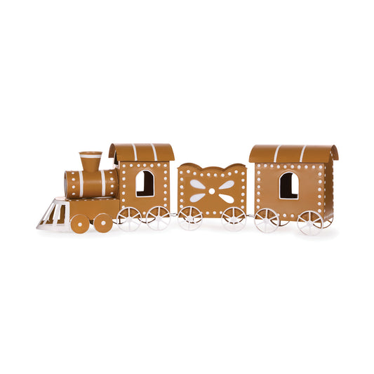 PRE ORDER METAL GINGERBREAD TRAIN WITH 2 CARRIAGES