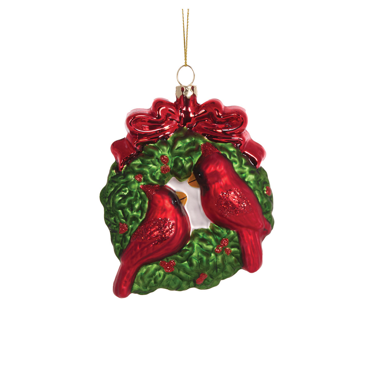 PRE ORDER GLASS TWIN CARDINAL HANGING